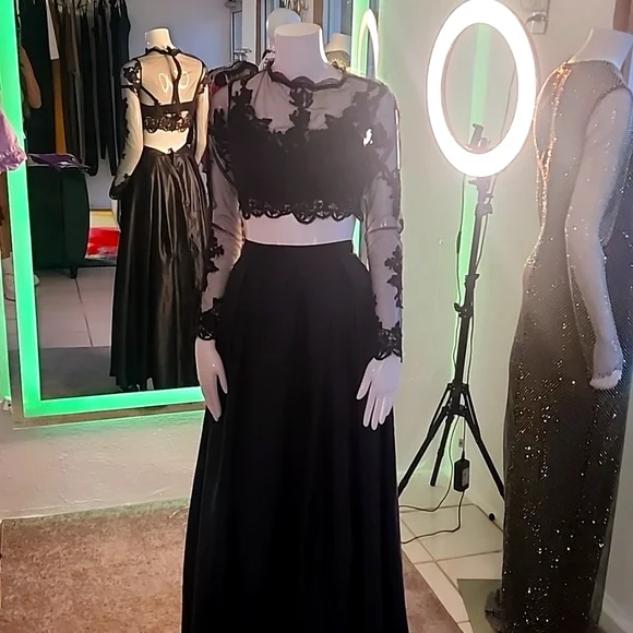 Dresses | Black Prom Dress 2 Piece | Poshmark